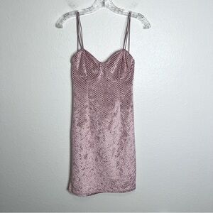 Fashion Nova Dress Women Large Bodycon Pink Velvet Mesh Cocktail Party B11